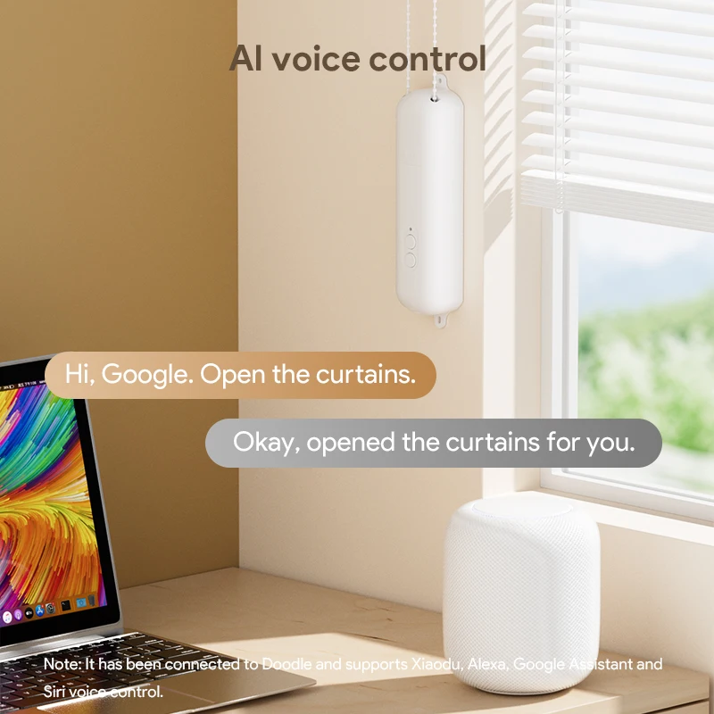 Tuya 롤러 블라인드 로봇 충전식 자동 커튼 전동 셔터 오프너 지원 Alexa Google Assistant Siri 음성 제어