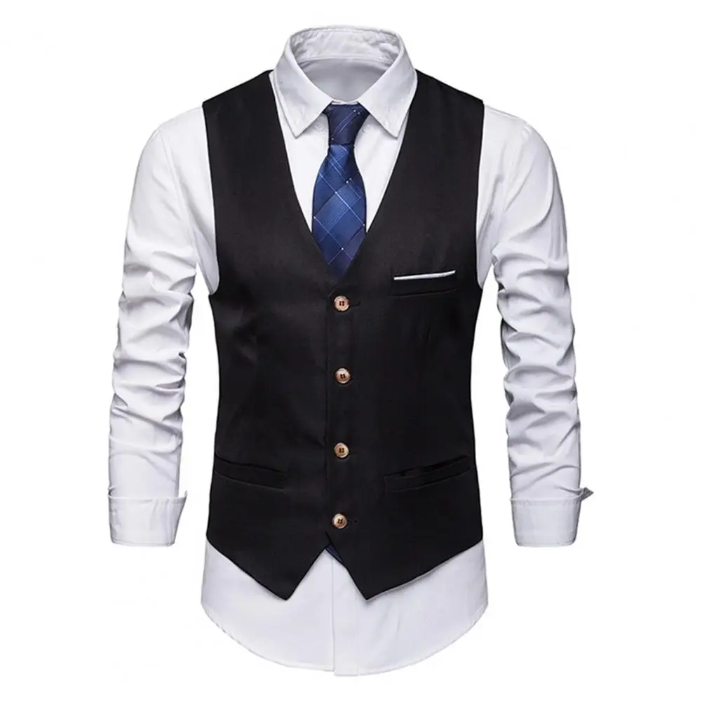 Nouvelle Arrivée Robe Gilets Pour Hommes Slim Fit Hommes trempé glaMale Gilet Décontracté fibrFormal Veste D'affaires S-3XL