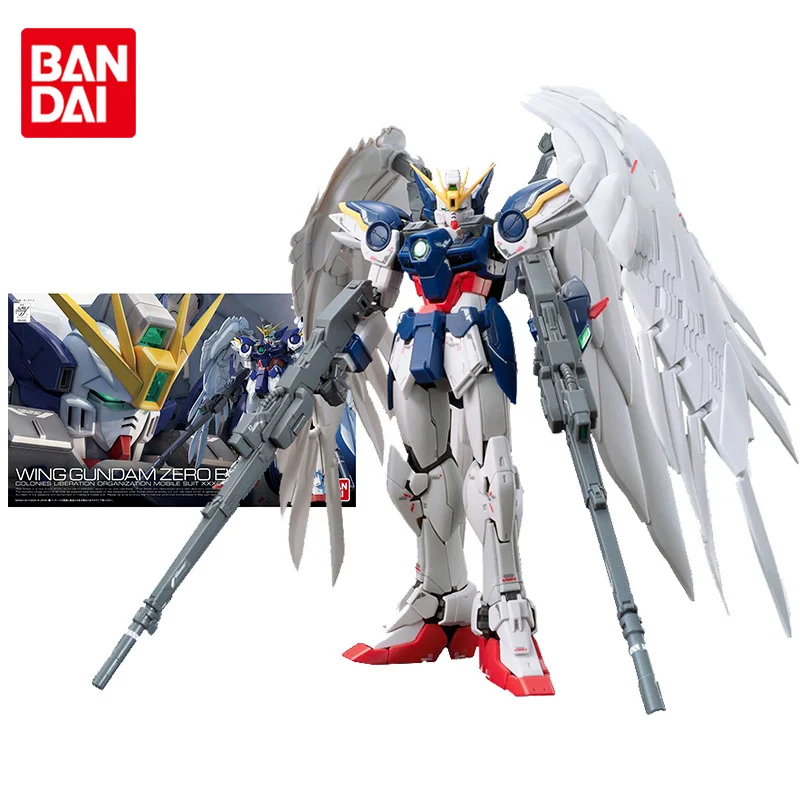 Bandai Gundam Model Kit Anime Figure Rg 17 1/144 Wing Gundam Zero Ew Genuine Gunpla Model Anime Action Figure Giocattoli Per Bambini