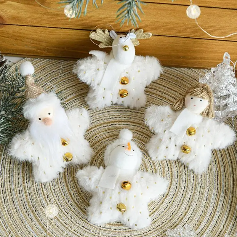 

1PC Christmas Plush Doll Ornament With Bells Christmas Plush Decorative Ornaments Holiday Party Decor For Home XMAS Tree