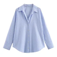 BSAY Women Fashion Spring Cotton Oxford Long Sleeve Single-breasted Lapel Blouse Street Clothing Shirt Chic Ladies Tops Mujer - Image 6