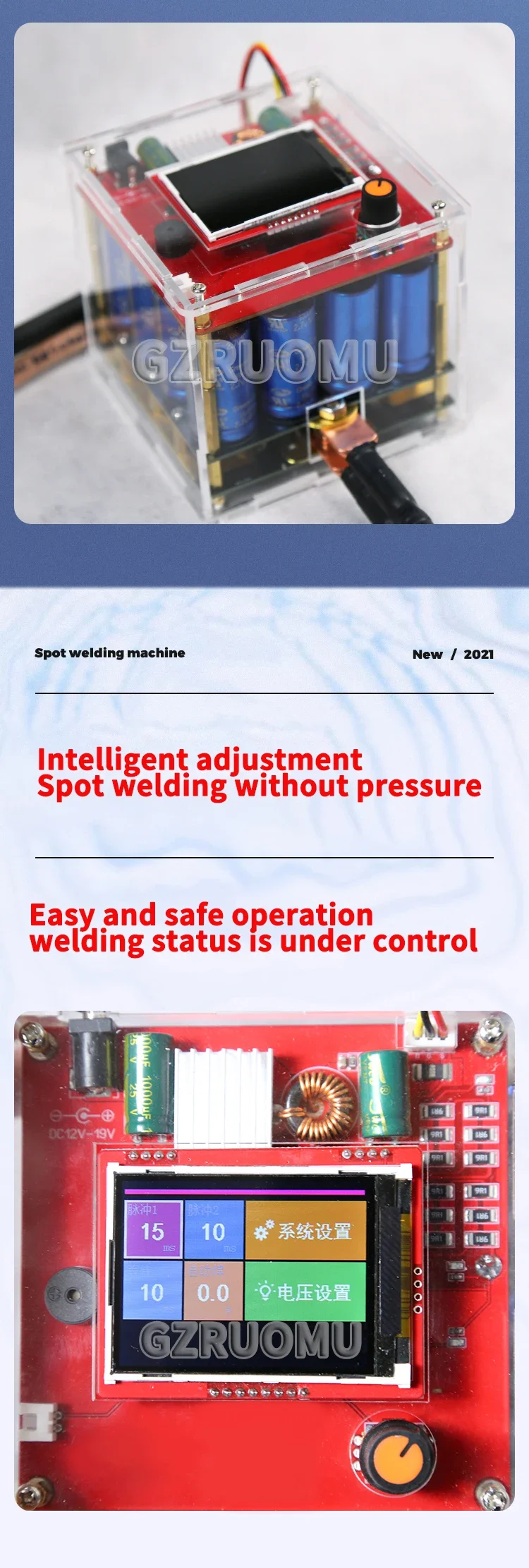 Energy Storage Capacitor Spot Welder Controller Portable Spot Welder Suit Semiau