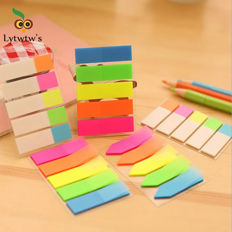 Sticky Note Self Adhesive Rainbow Color Memo Pad Stationery School Supply Office 