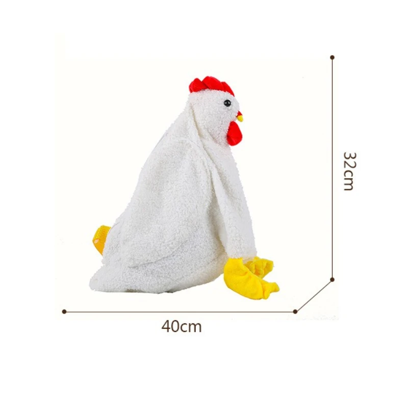 Chickens Shape Bag Zipper Crossbody Purse for Women Soft Fleece Fashion Handbags Cute Hen Shape Plush Bag Shoulder Bags