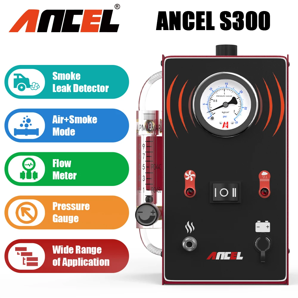 Ancel S300 Car Evap Smoke Machine Oil Pipe Leaks Analyzer Tester Generatore Di Perdite Di Tubi Del Carburante Auto Evap System Strumenti Diagnostici