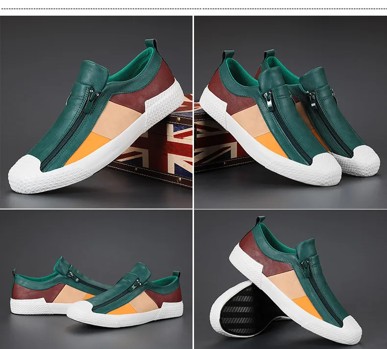 Handmade Leather Casual Shoes, Design Sneakers Comfortable for Men - Uniqwear