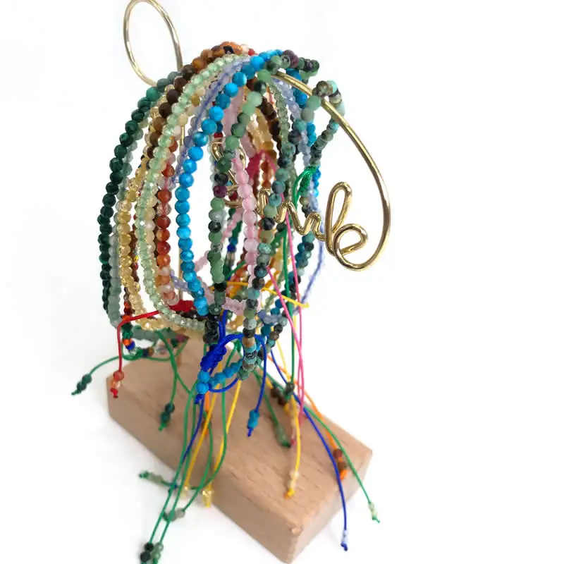 2 Bracciali In Pietra Naturale: Ossidiana, Quarzo Rosa E Avventurina – Regolabili E Sfaccettati – Regalo Perfetto Per Donne