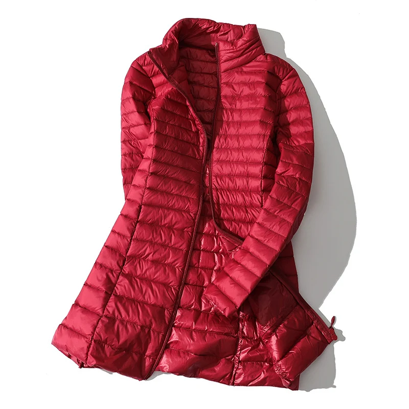 Women Winter Coat 2023 New Ultralight Stand Collar Thin Duck Down Puffer Jackets Female Padded Down Coat Woman Portable Outwear