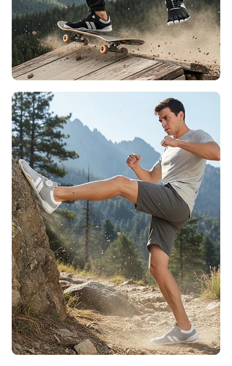 GallonShark Quick-Lace Five Finger Barefoot Shoes for Men & Women | Non-Slip for Yoga, Walking, Water Sports & Fitness