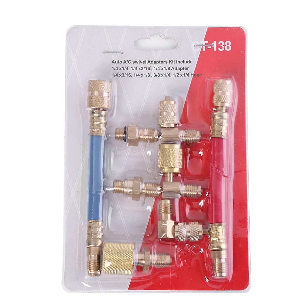 Durable Flexible Adapters Delicate Design 8pcs Car A/C Air Conditioning