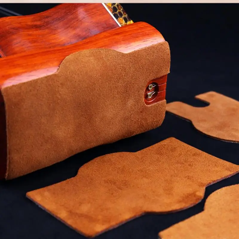 Erhu Accessories Anti Skid Pad Cowhide Brown Guitar Anti-slip Mats Erhu Pad Accessories Musical Instrument Accessory
