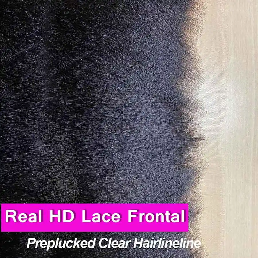 

7x7 Kinky Straight Invisible 13x6 HD Lace Frontal Closure Only Melt Skins Pre plucked 5x5 6x6 HD Lace Closure Only Human Hair