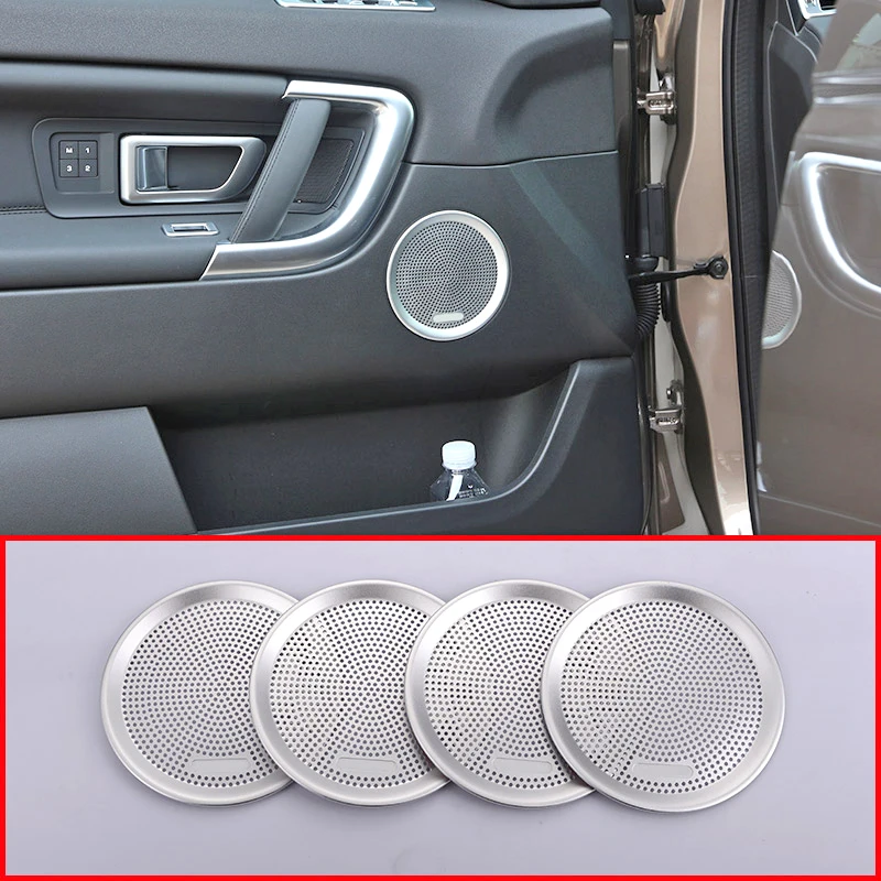 

6pcs Aluminum Alloy Car Door Panel Speaker Tweeter Mesh Cover with Logo For Land Rover Discovery Sport 2015-2019 Car Accessory