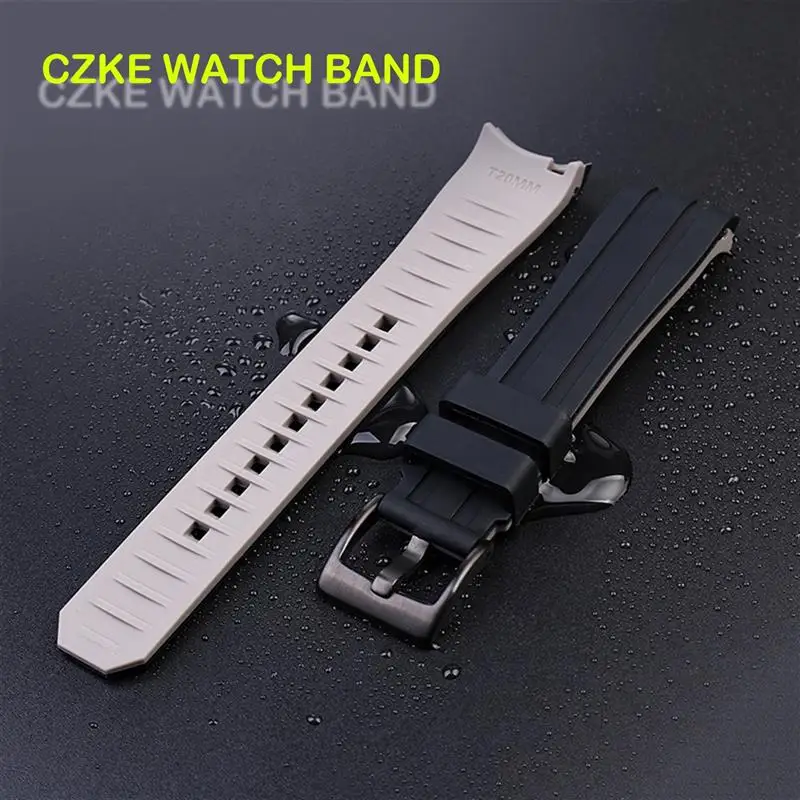 SCHIK Double color For Rolex Citizen Seiko Silicone Strap Men Watch Accessories Arc Mouth Watchband Bracelet Watch Belt 20mm