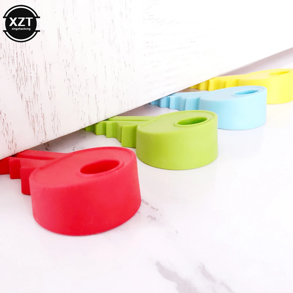 1Pc Cute Key Style Silicone Rubber Door Stopper Anti-Collision Crash Safety Door Stopper Home Decor Kid Baby Finger Protection W door stopper silicone door stopper