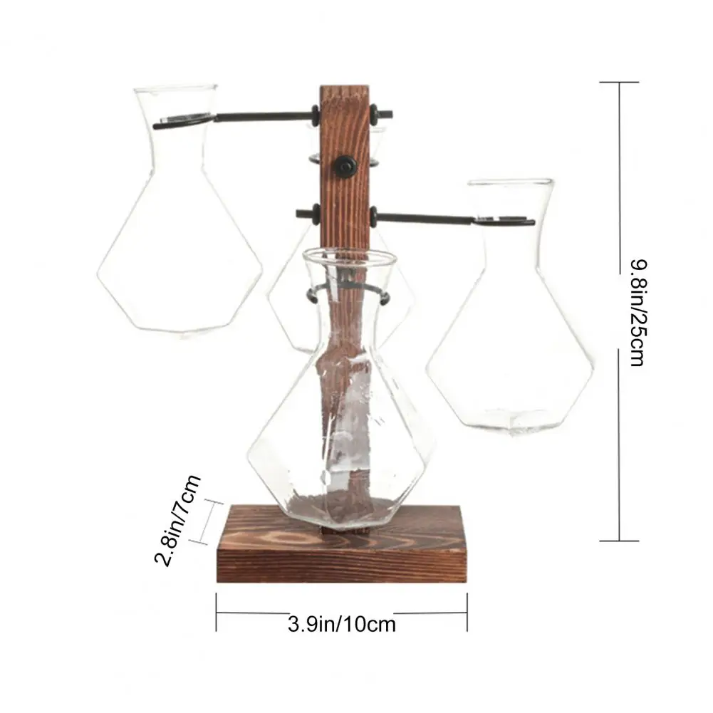 Plant Hangers with Vases Hydroponic Flower Holder Glass Vase Terrarium Kit for Indoor Plants Propagation Station for House 6