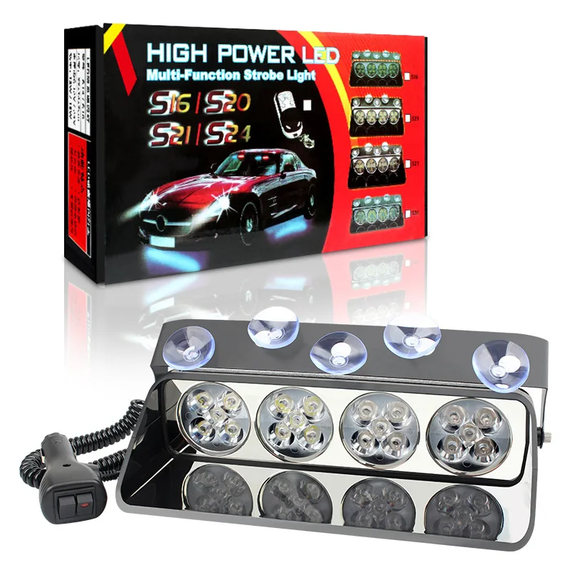 

20 LED Strobe Police Flashing Light for Car Truck Windshield Suction Cup Safety Emergency Flasher Beacon Warning Lamp Assembly