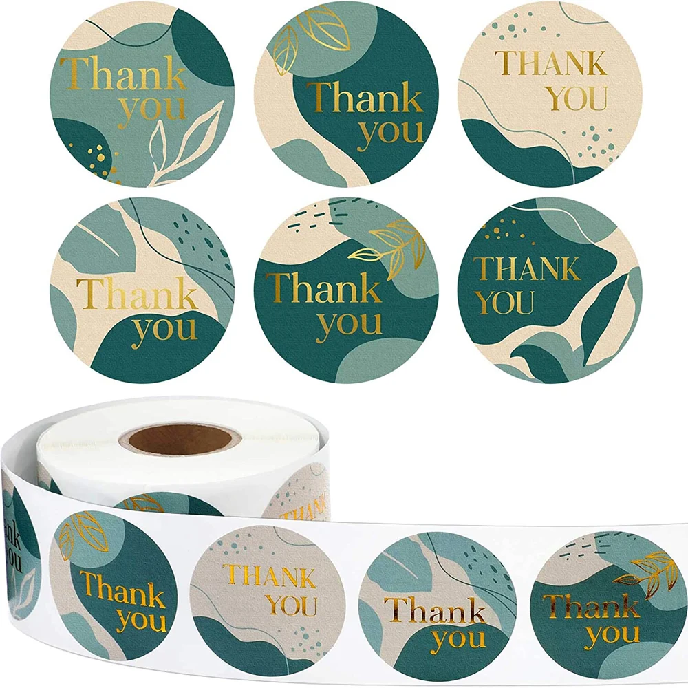 

500pcs Thank You Round Stickers Scrapbooking 1Inch Envelope Sealing Sticker Gift Flower Decoration Stationery Label Stickers