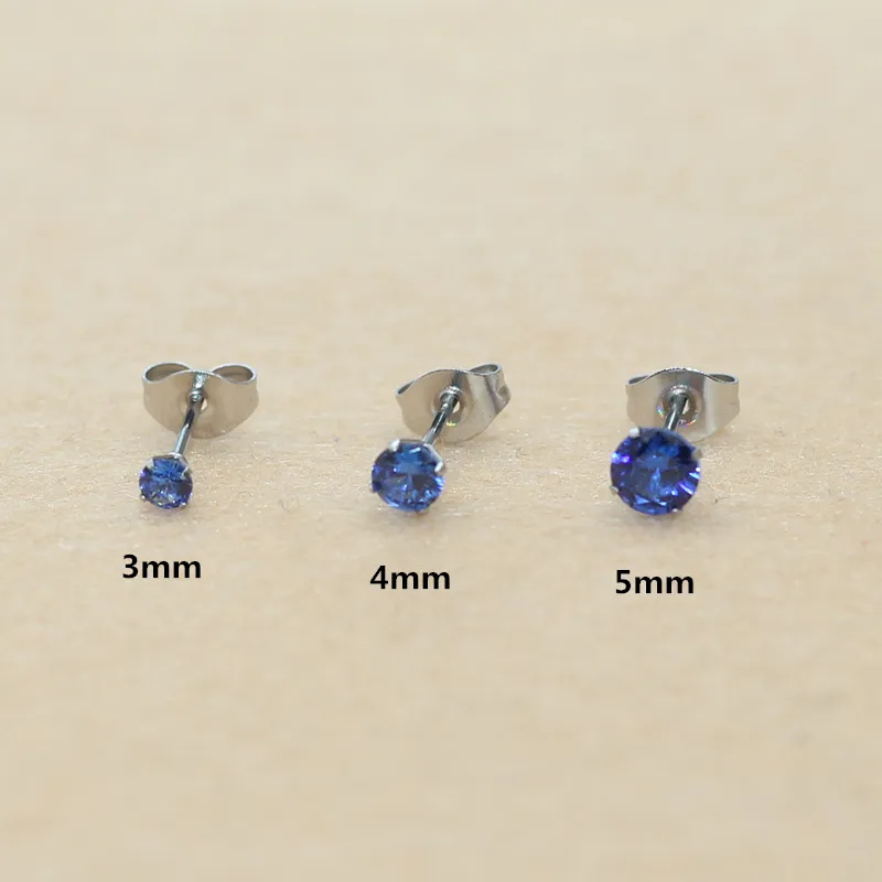 Фото Серьги-гвоздики из нержавеющей стали, 3-5 мм №4