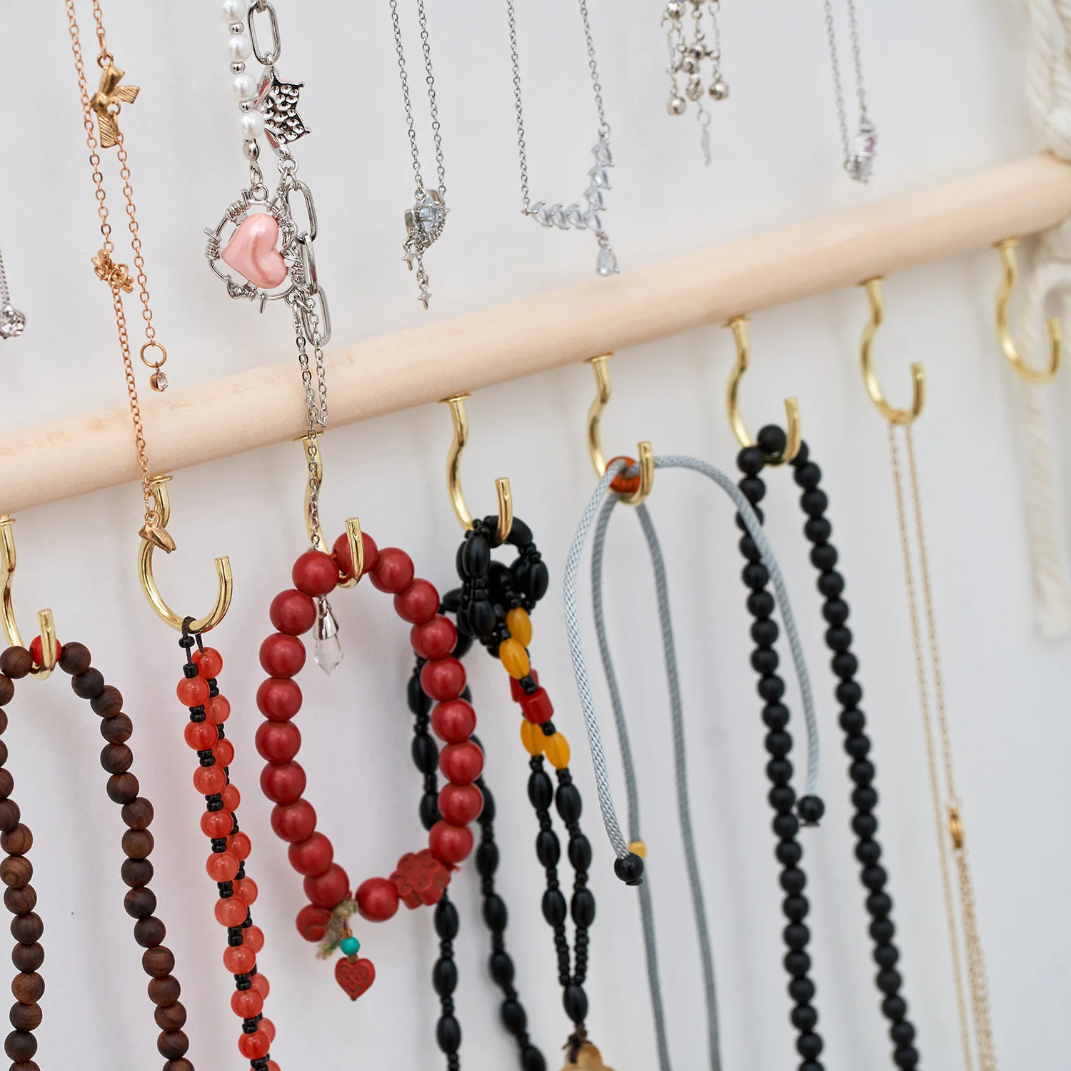 Porte-bijoux Mural En Acrylique Transparent - 2 Pièces Avec 12 Crochets Chacune - Pour Colliers, Bracelets, Boucles D'oreilles
