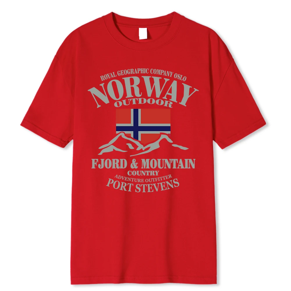 Vară Norvegia pavilion fiord munte T nebun hip hop bărbați tricou bumbac guler rotund Plus dimensiunea mânecă scurtă amuzant tricouri masculine_voghion.com