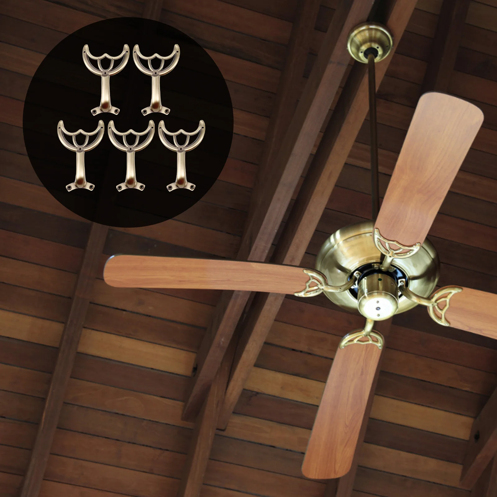 5 Pcs Metal Support Rods For Ceiling Fan Replacement Blade Arms Grommet Covers Accessories Parts Lighting Fans
