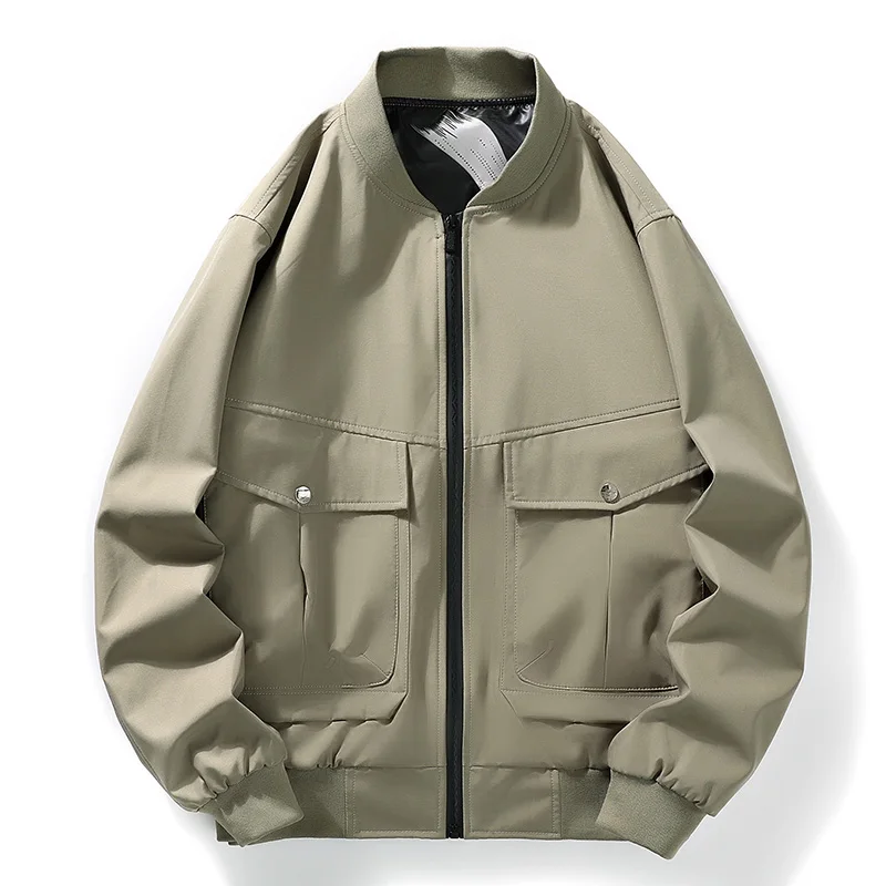 

Quality Mens New Spring and Autumn Mens Jackets Oversized Casual Jacket Male Fashionable Big Yards Workwear Baseball Uniform Men