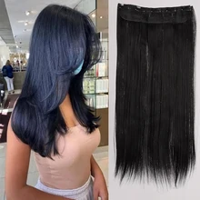 

MANWEI Synthetic Hair sexy glamour Long Straight and Wavy Hair Hairpiece 5 Clip In One Piece Hair Hairpiece For Women
