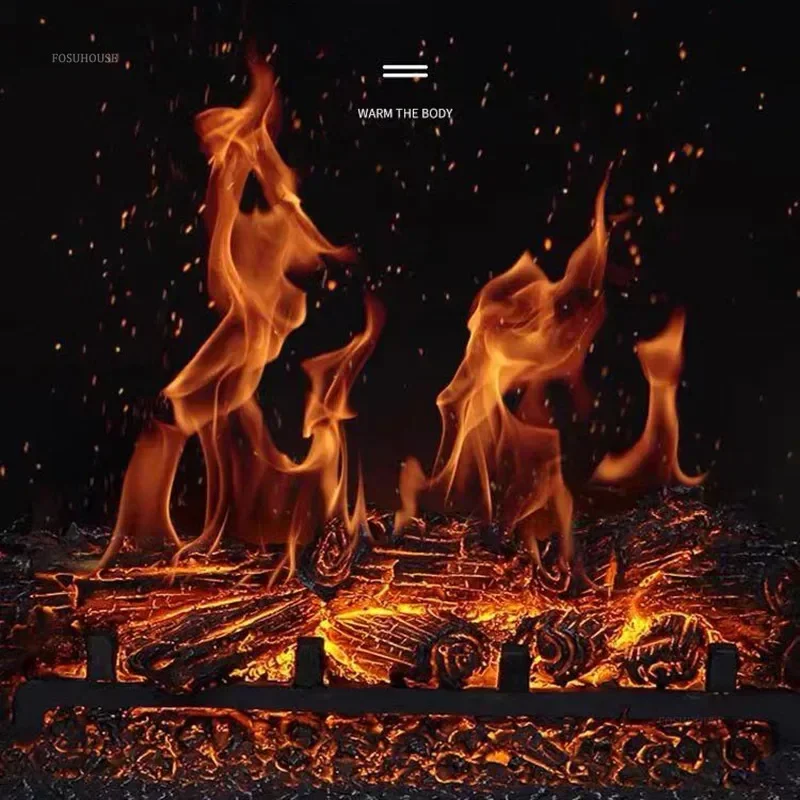 เตาผิงอเมริกันสำหรับห้องพัก เตาผิงดีไซน์ทันสมัยสำหรับอพาร์ทเมนต์ ควบคุมด้วยรีโมท เตาผิงในร่มแบบประตูคู่ 1