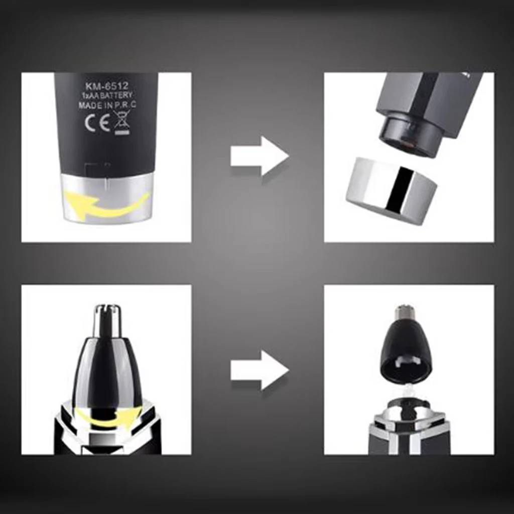 Kemei KM-6512 nose hair dry battery nose hair trimmer nostril cleaner hair trimmer