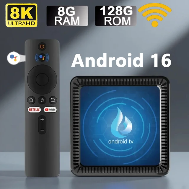 Q17 Android 16 Smart TV Box Allwinner H313 5G Dual Wifi BT Media Player 128G Google Voice Assistant Netflix YouTube Set Top Box