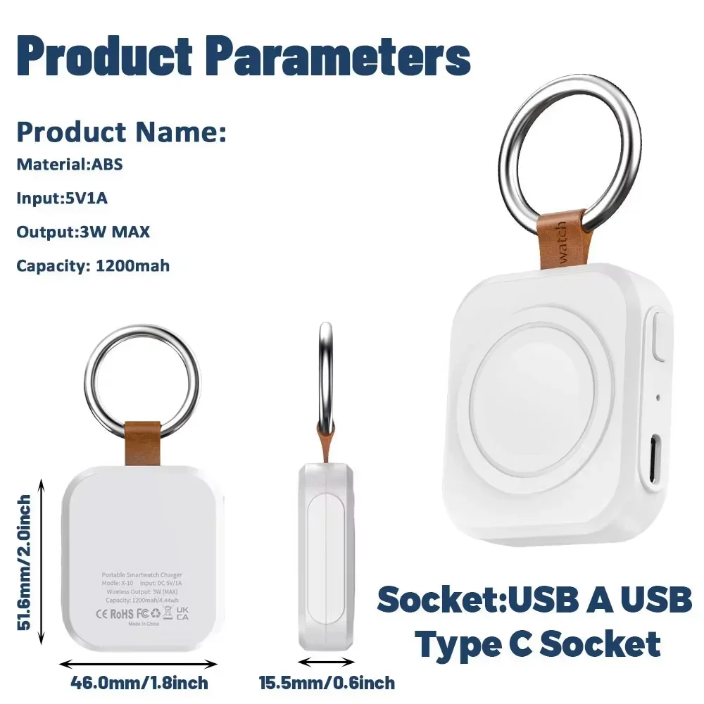Magnetic Fast Charging Wireless Watch Charger - Type C
