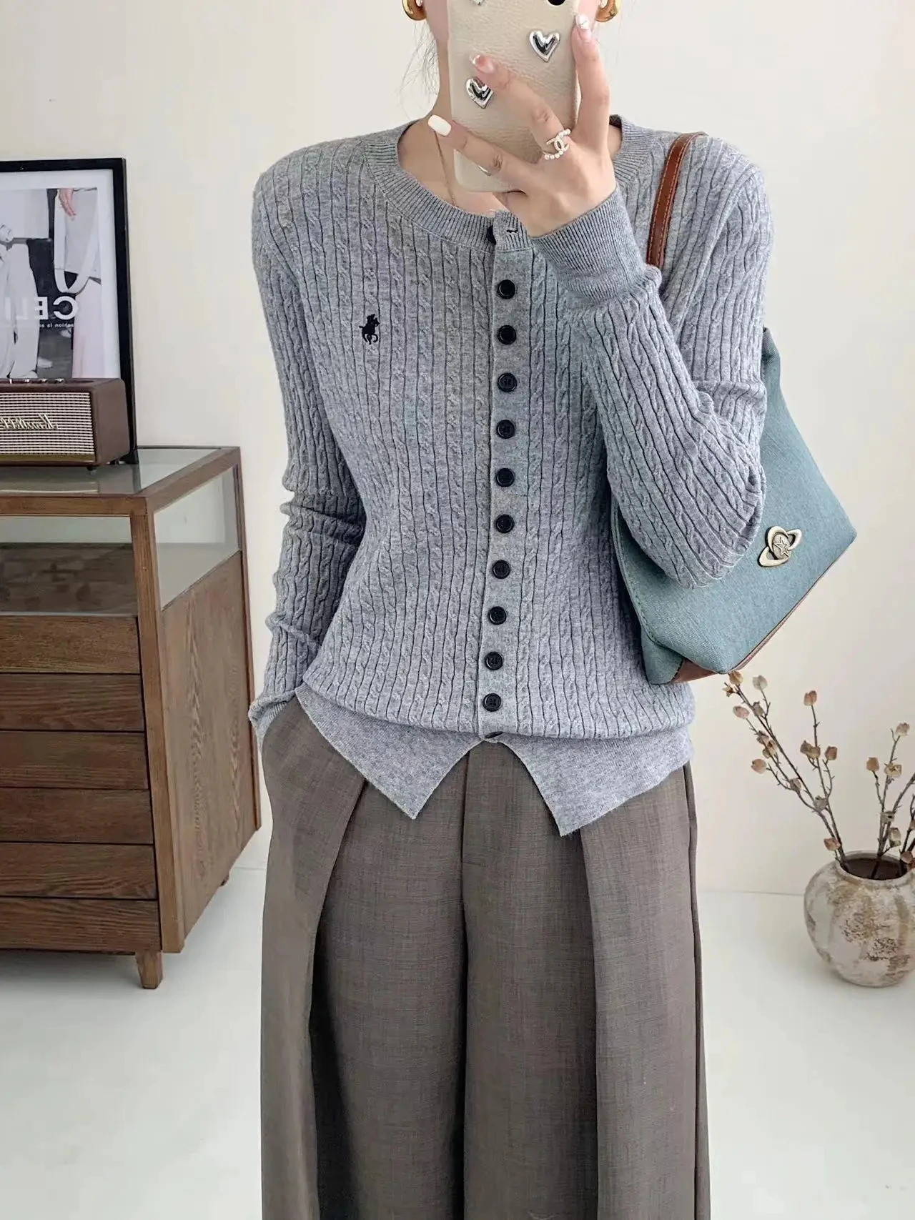 2025 Y2K Korean Knitted Cardigan | Long Sleeve Embroidered Sweater | Trendy Streetwear Style for Women