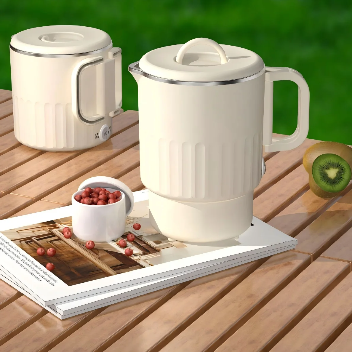 HOMEFISH Stainless Steel Multi-functional Foldable Water Pot Portable Health Electric Kettle for Business Trips And Travel