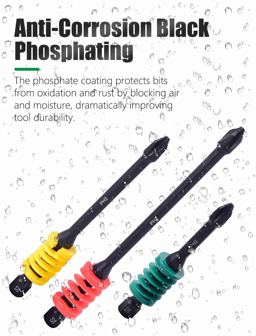 LAVIE 1pc 65/90/110mm Schraubendreher Bit Für Regenbogen Frühling Elektrische Rutschfeste Hand Werkzeuge Teile Power werkzeug Zubehör P51PH2 – Detail 14