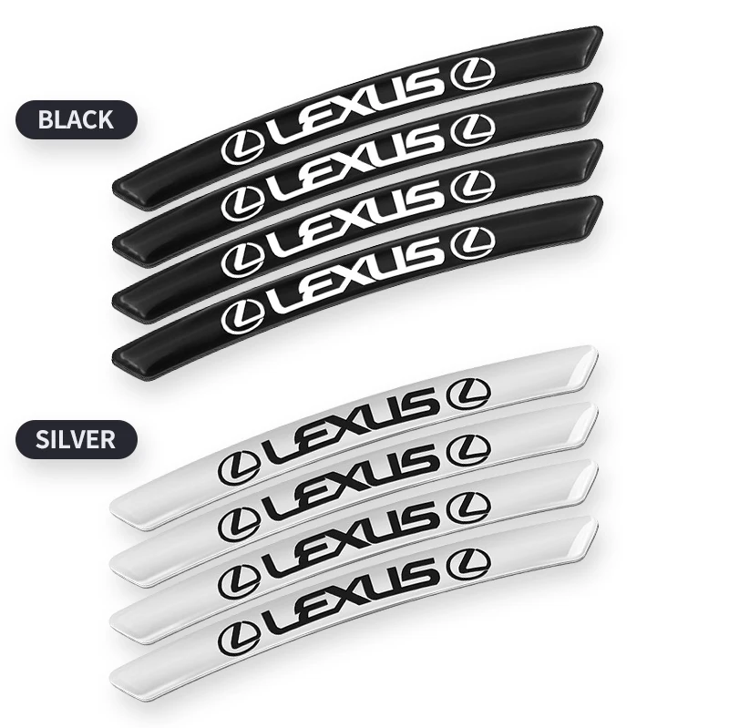 렉서스 F-SPORT ES RX NX LS UX LM LX GX LC RZ IS CT GS RC HS SC TX L 악세서리용 4개 금속 자동차 휠 허브 장식 스티커