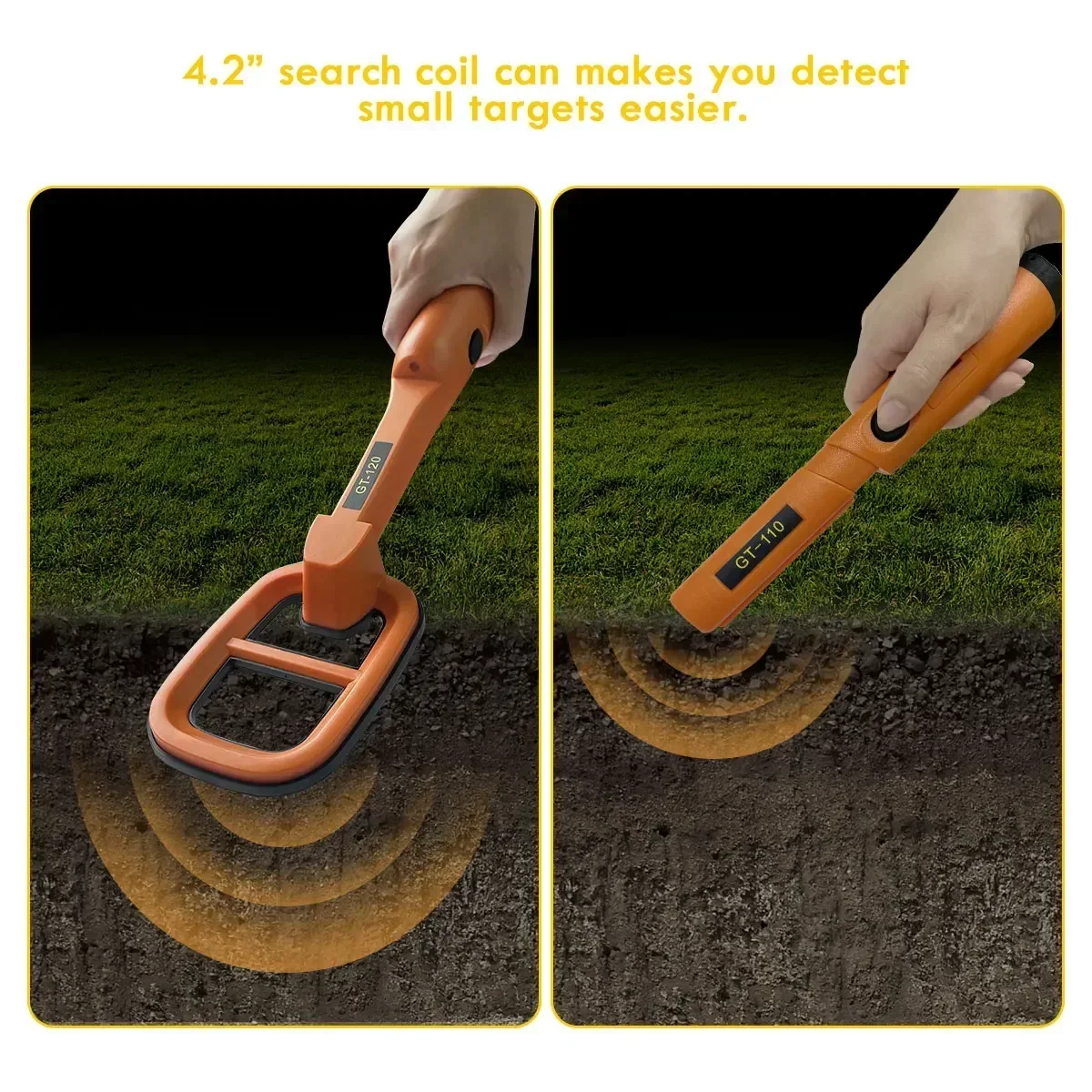Treasure Hunter GT120 Handheld Diving Metal Detector Pinpointer Pointer Probe Waterproof  Metal Pinpointing 4.2" Search Coil 5