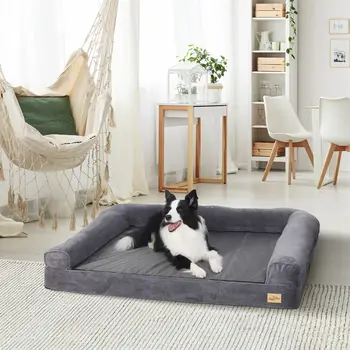 Dog Bed Extra Large Orthopedic Pet Mattress Couch Sleeping Bed Cushion with Removable Washable Cover Soft Sponge Foam 2