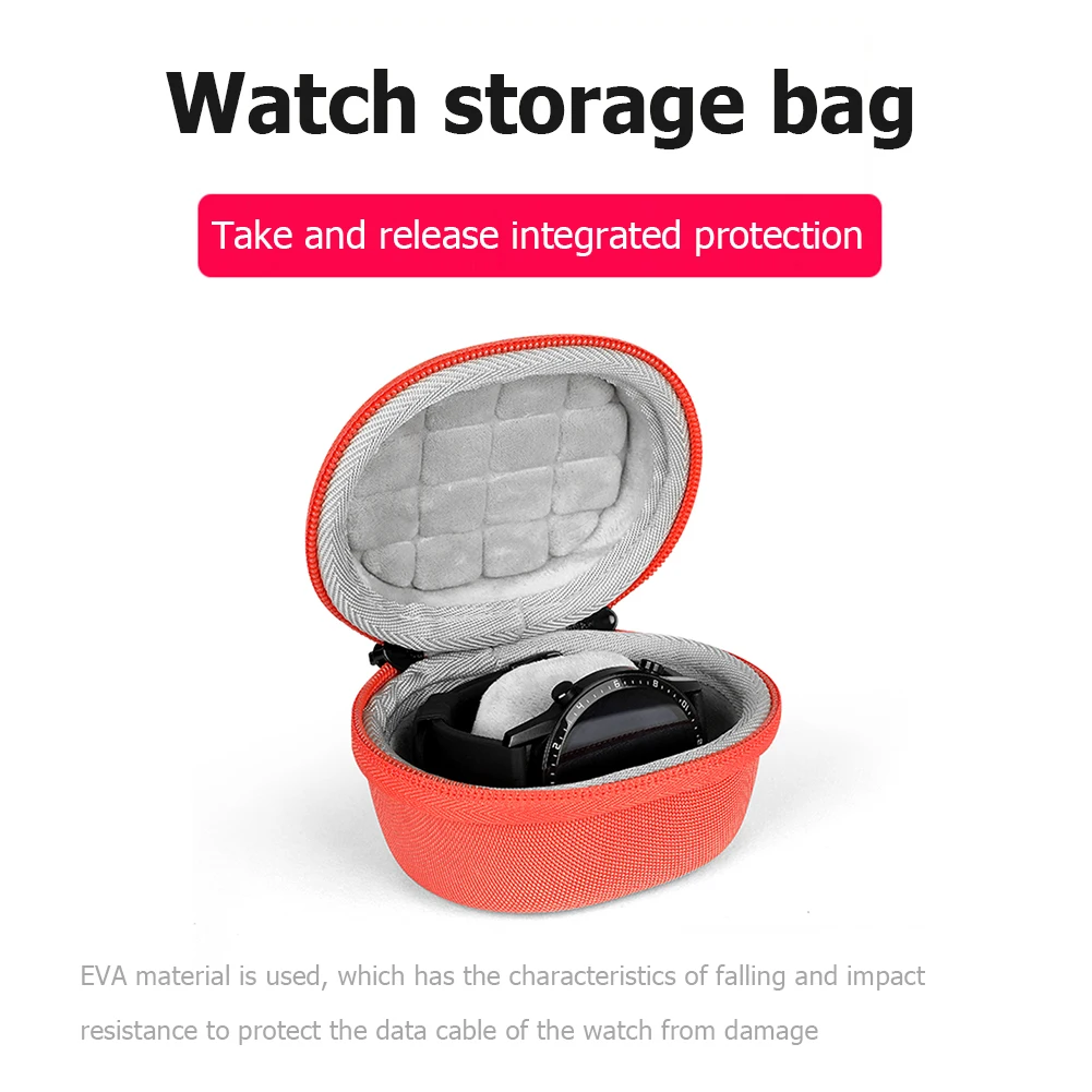 Hard Carrying Case EVA Portable Protective Bag Waterproof Protective Storage Case for Huawei Watch Fit 2 for Haylou RS4 Plus/GST