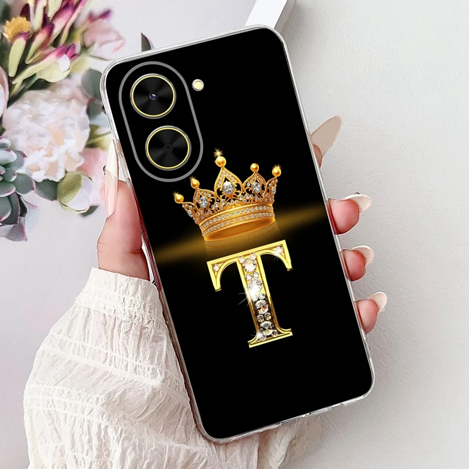 Crown Letters Soft Silicone Phone Case - Stylish Cover Shell