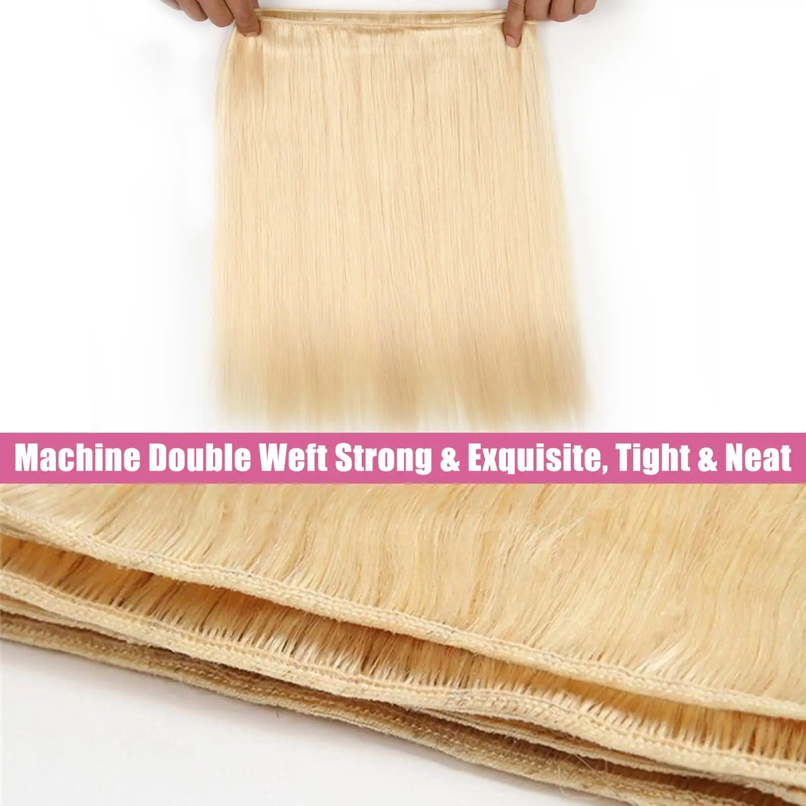 613 Blonde Color Bundles Straight Human Hair Bundles Weft Brazilian 100% Human Hair Weaving 1/3 PCS Remy 16-30 Inch