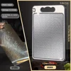 1pcs Stainless Steel Cutting Board Double Sided Chopping Board for Kitchen Scratch Resistant Anti-Slip Silicone Edges 2
