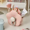 Flower Makeup Brush Storage Box Wall Mounted Household Bathroom Vanity Table Desktop Comb Toothbrush Shelf Cute Pen Holder 1