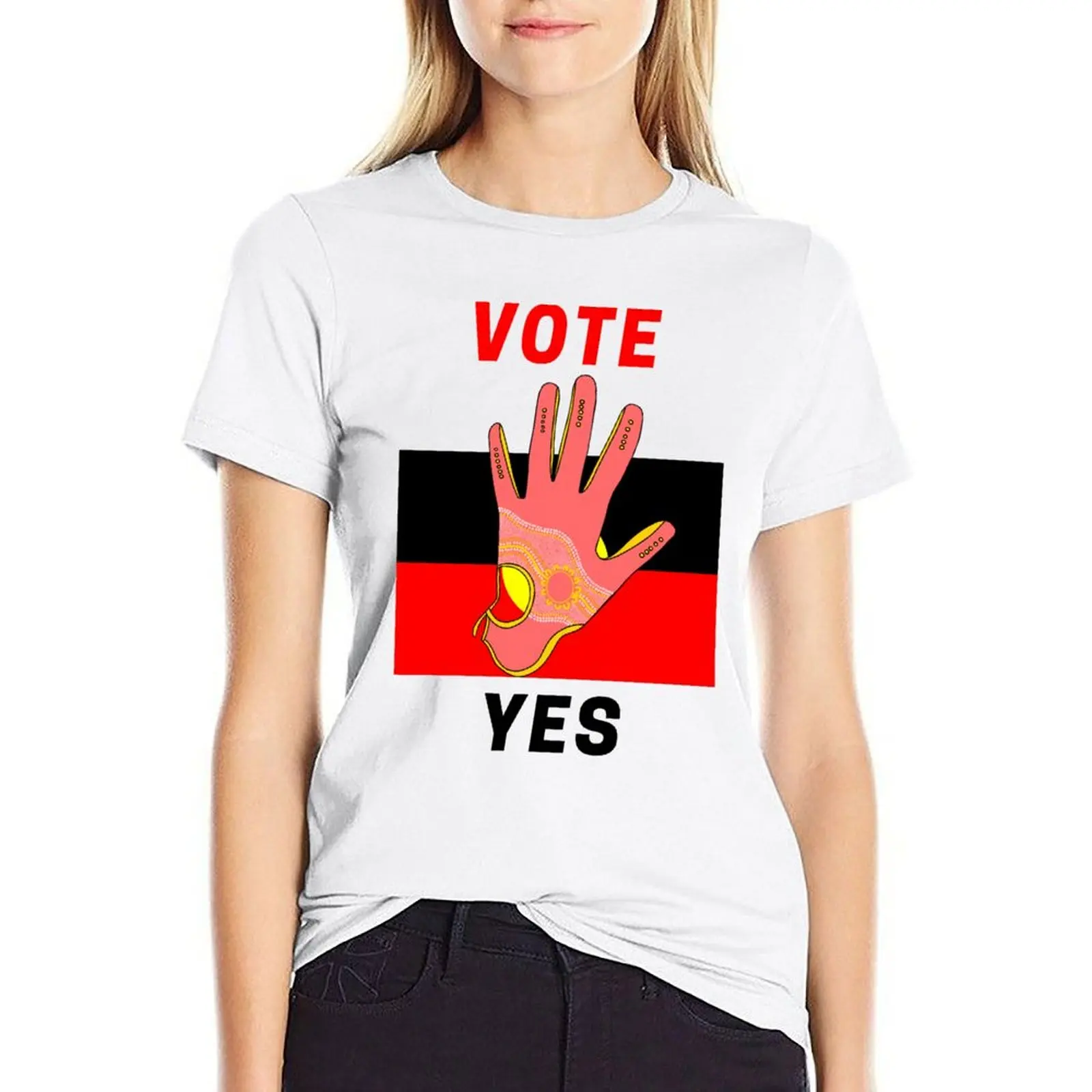 

Vote Yes To The Voice Indigenous Voice To Parliament T-shirt graphics Short sleeve tee female t shirts for Womens