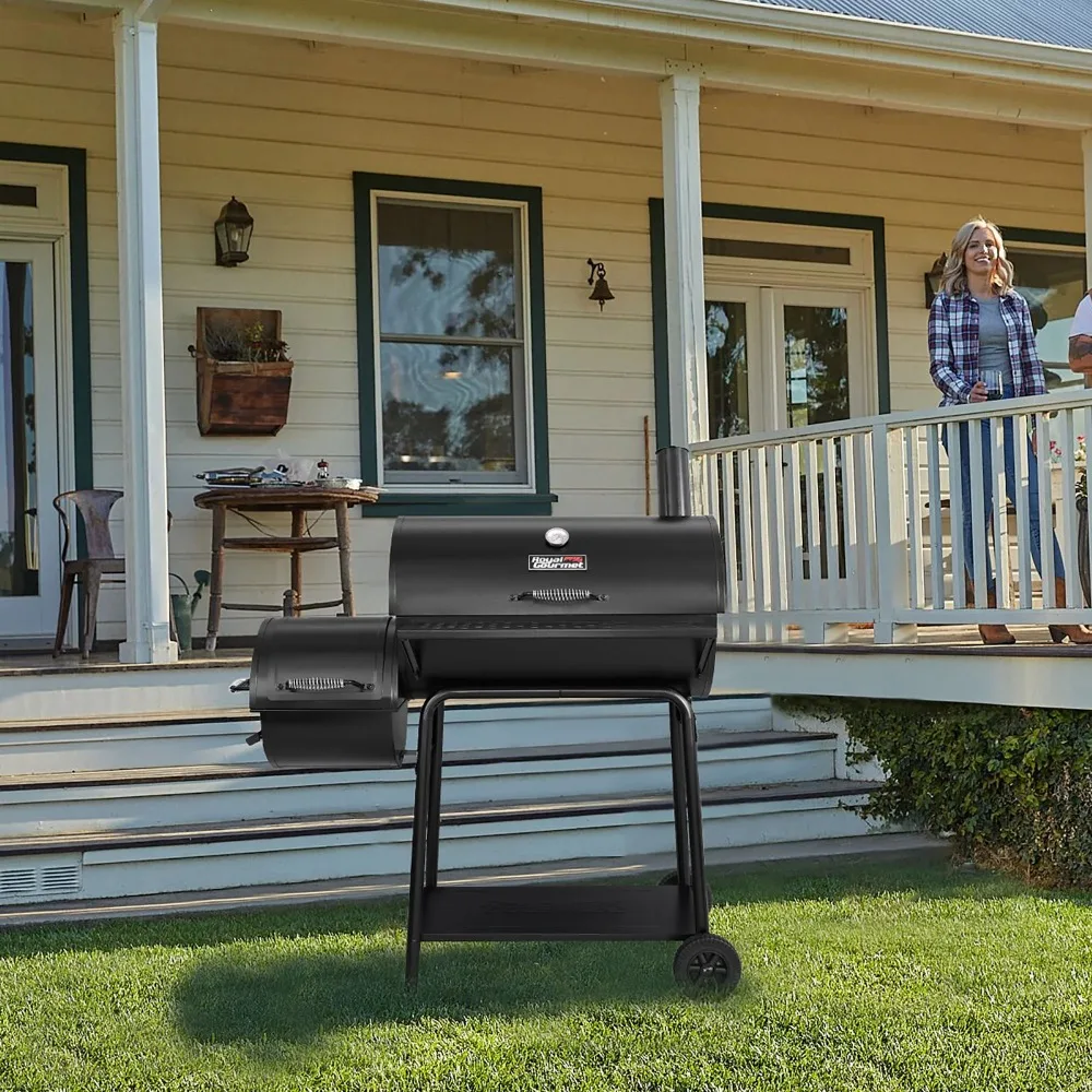 

Camping Cookware Bbq Charcoal Grill with Offset Smoker and Gloves Cool Camping Gear Electric Kitchen Dining Bar Home Garden