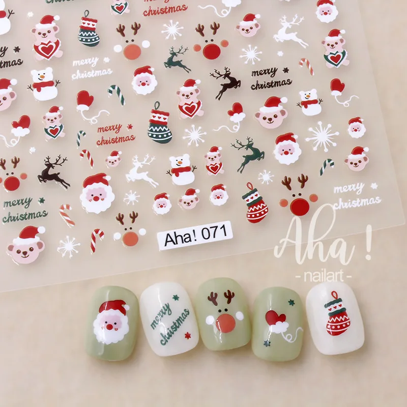 Nail Stickers Winter Christmas Atmosphere Snowman Snowflake Wapiti Self-adhesive Art Deco nail stickers nail art decoration nail decals