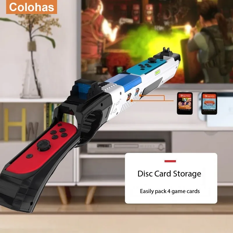 For Nintendo Switch Handgrip Sense Joystick Shooting Gun Controller Gamepad Joypad Disc Card Storage Gaming Accessories For Guns game controller accessories nintendo switch game controller