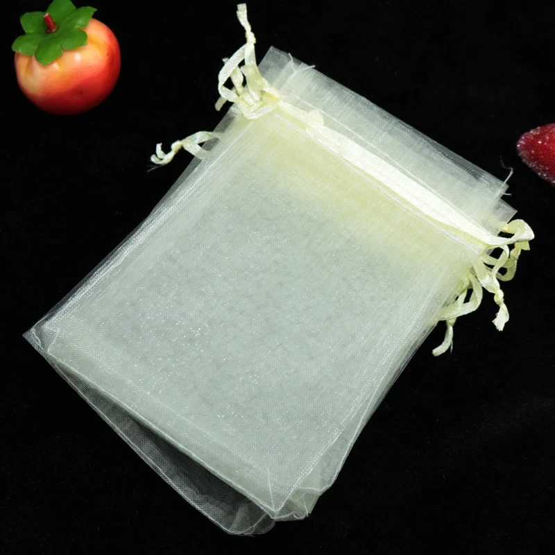 

100pcs/lot Multicolor Organza Bags Jewelry Pouches 7x9cm 8x10cm 9x12cm Drawstring Gift Bags Tulle Fabric Candy Wedding Bag