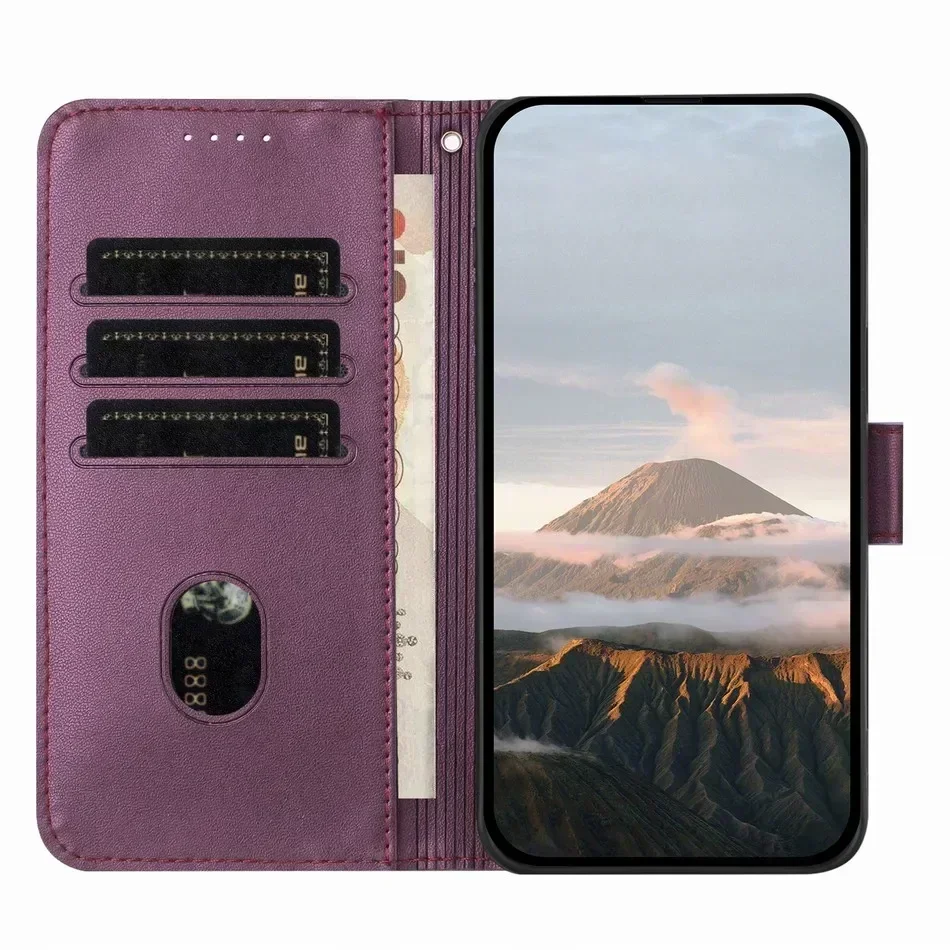 3D Triangle Wallet Phone Cover with Card Slots and Stand Feature #NIB