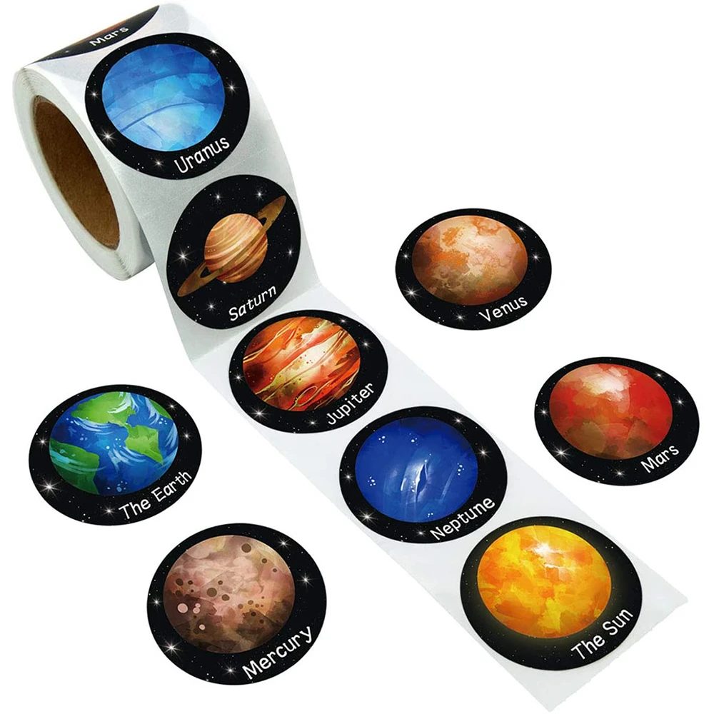 100 500 Buah Stiker Kertas Planet Tata Surya Dekorasi Pesta ...